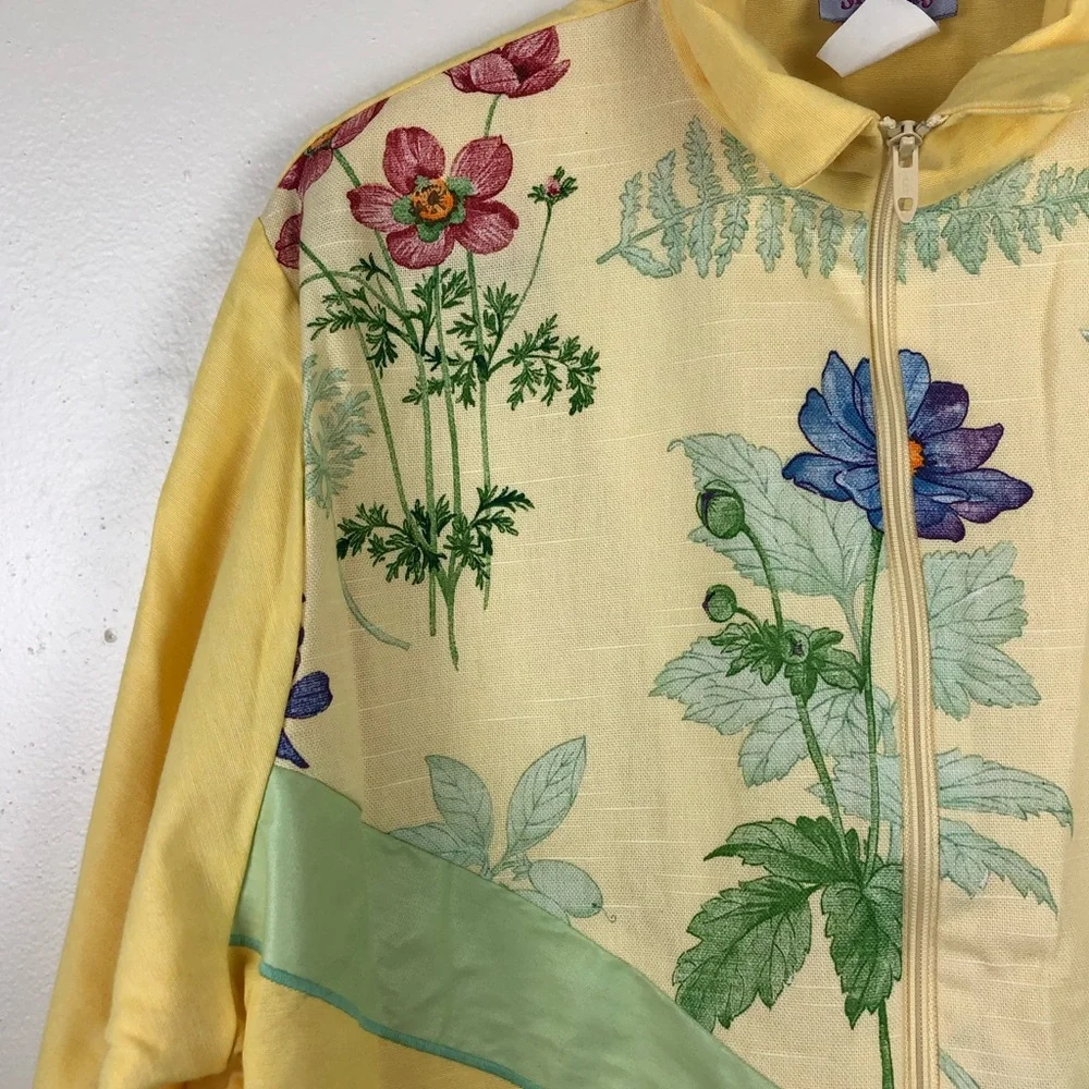Vintage Southern Stitches and More Yellow Floral Jacket - Picture 3 of 6